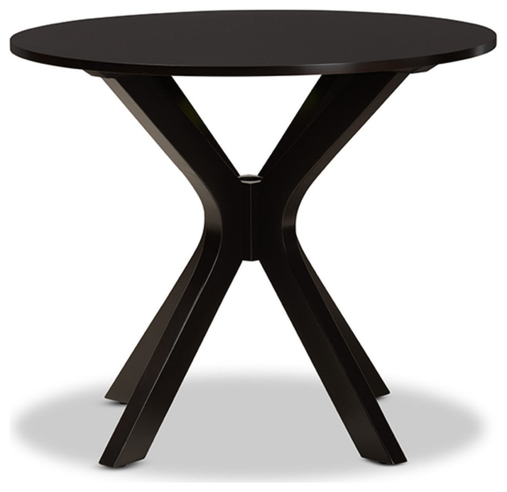 Kenji Modern Dark Brown Finished 35, Inch, Wide Round Wood Dining Table