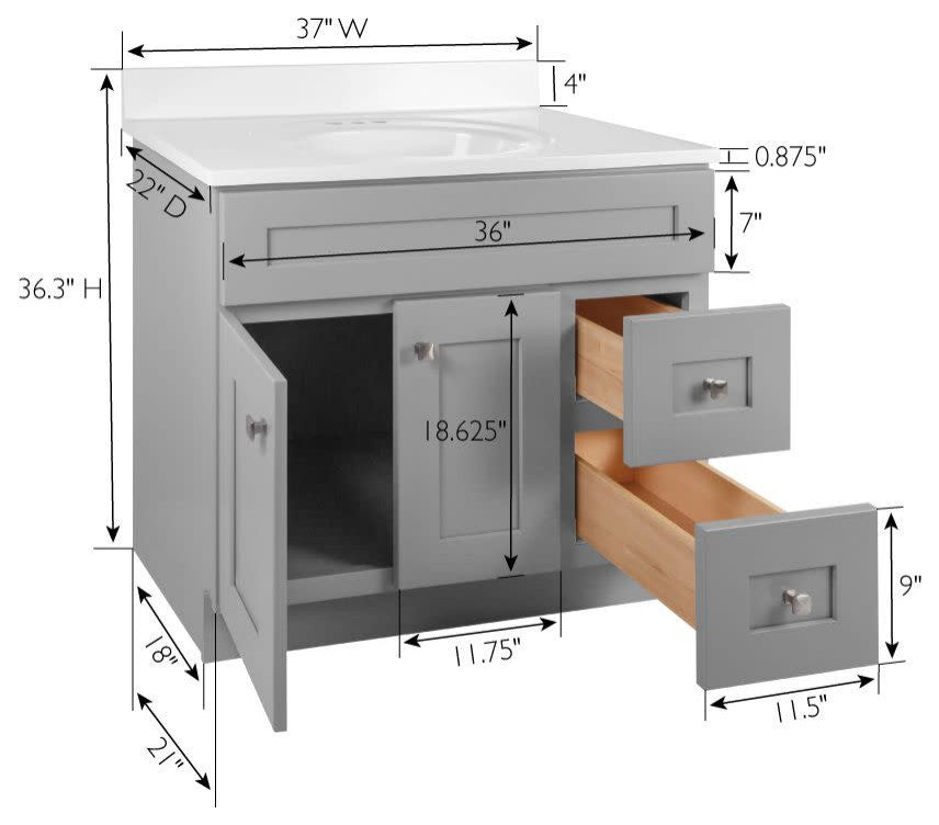 Design House 597799 Brookings 37" - Gray