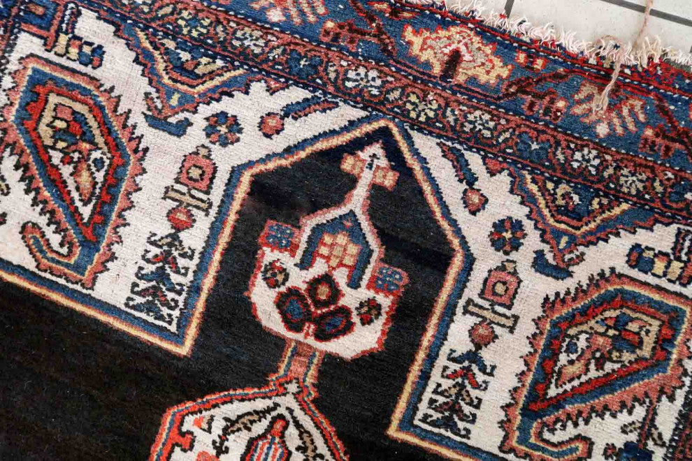 Handmade Antique Persian Malayer Rug 4'x6.5', 123cmx199cm 1920s
