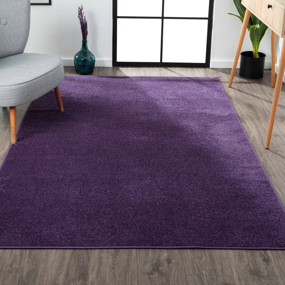 Haze Solid Low-Pile Purple 10 ft. x 14 ft. Area Rug