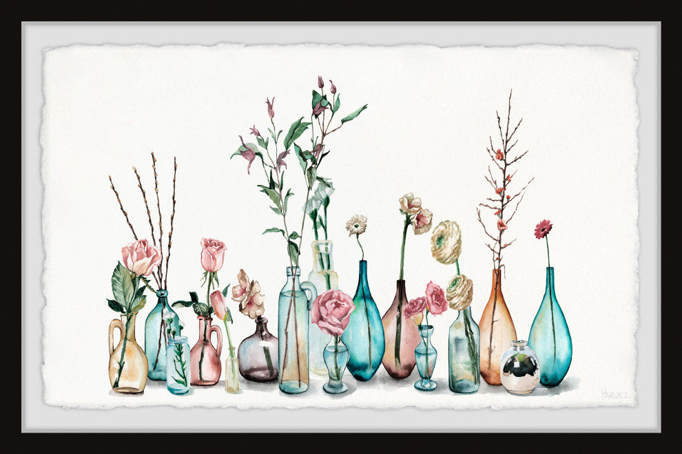 "Bottles and Jars" Framed Painting Print