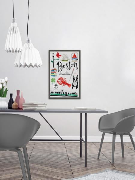 "Boston Icons" Framed Painting Print, 12"x18"