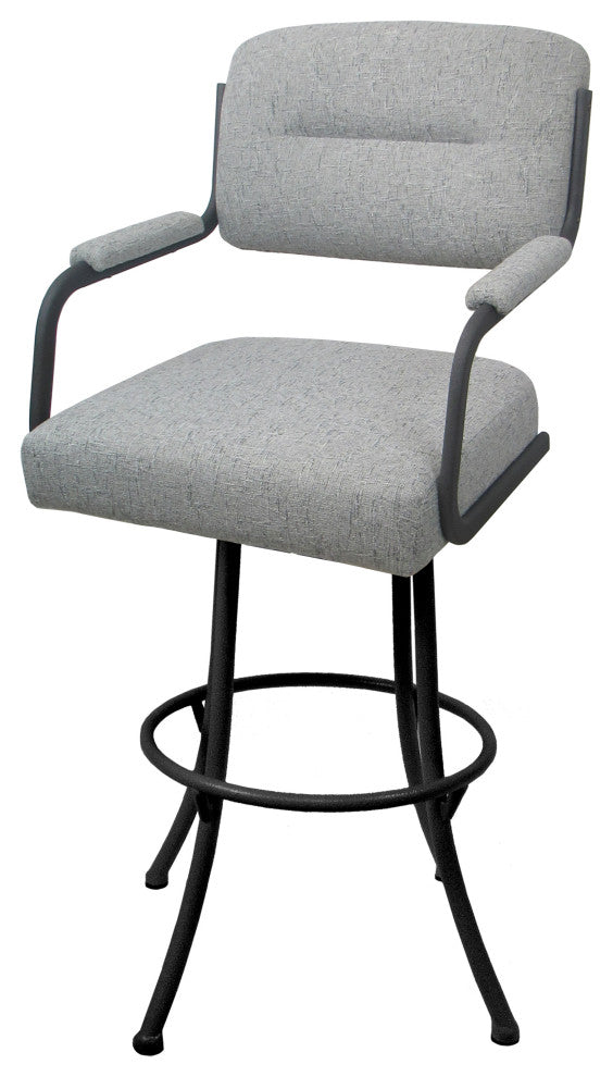 Swivel Counter Metal Bar Stool, Hemsath Slate - Grey, 26"