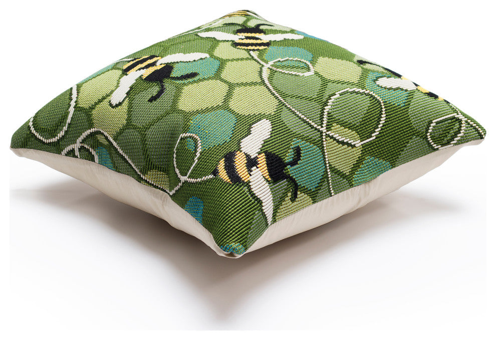 Marina Bee Free Indoor/Outdoor Pillow Green 12"x18"