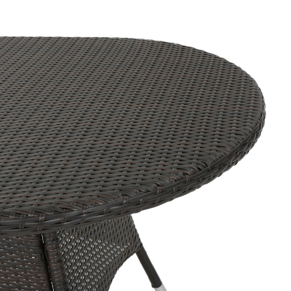 GDF Studio Bristle Multi Brown Pe Oval Dining Table