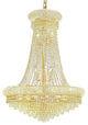 Elegant Primo Dining Room Light, Gold Finish With Royal Cut Crystal