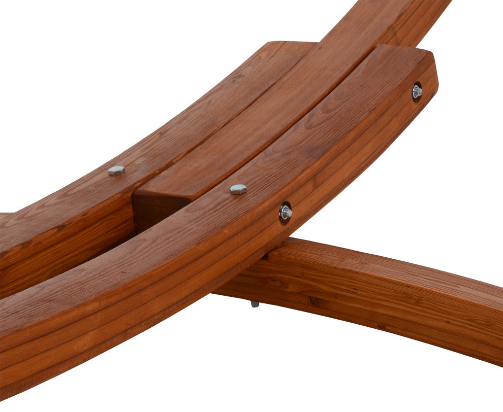 Outdoor Cedar Wood Hammock, Textilene Fabric, White