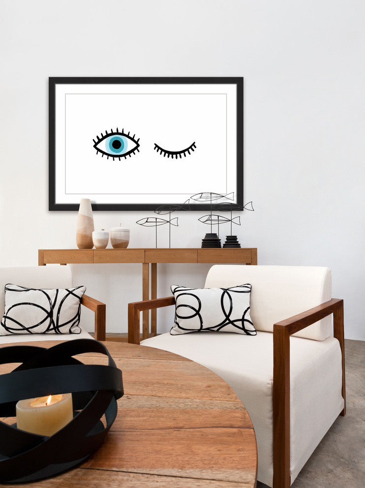 "One Eye Open" Framed Painting Print, 18x12