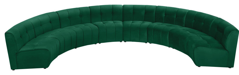 Limitless Velvet Upholstered 8-Piece Modular Sectional, Green