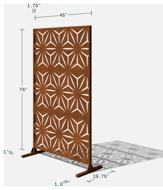 Alta Corten Steel Decorative Screen With Stand, Star