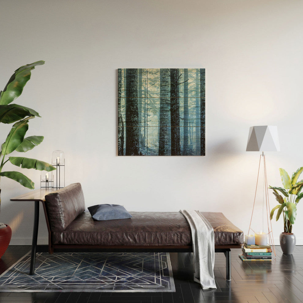Nature Magick Blue Wanderlust Forest Fog Wood Wall Mural