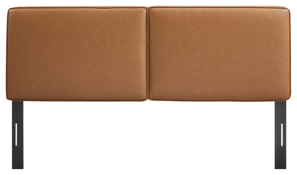 Lindee Vegan Leather King Headboard, Tan