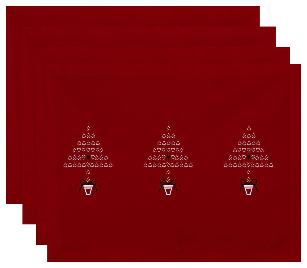 Hearty Holidays, Holiday Print Placement, Red, Set of 4
