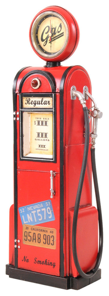 Gas Pump Withclock 1:4 Handcrafted metal Decor