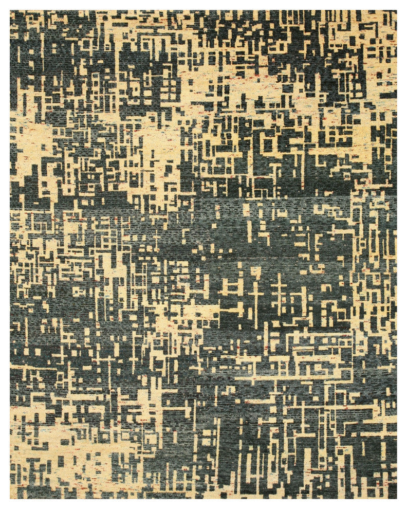 Blue Contemporary Abstract Anand Area Rug