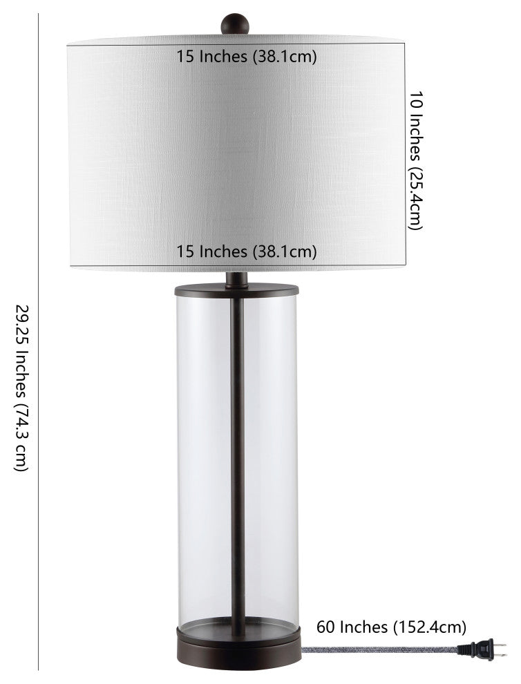 Harper 29" Glass LED Table Lamp, Oil Rubbed Bronze/Clear