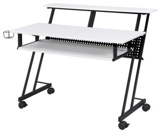 ACME Suitor Music Recording Studio Desk, White and Black