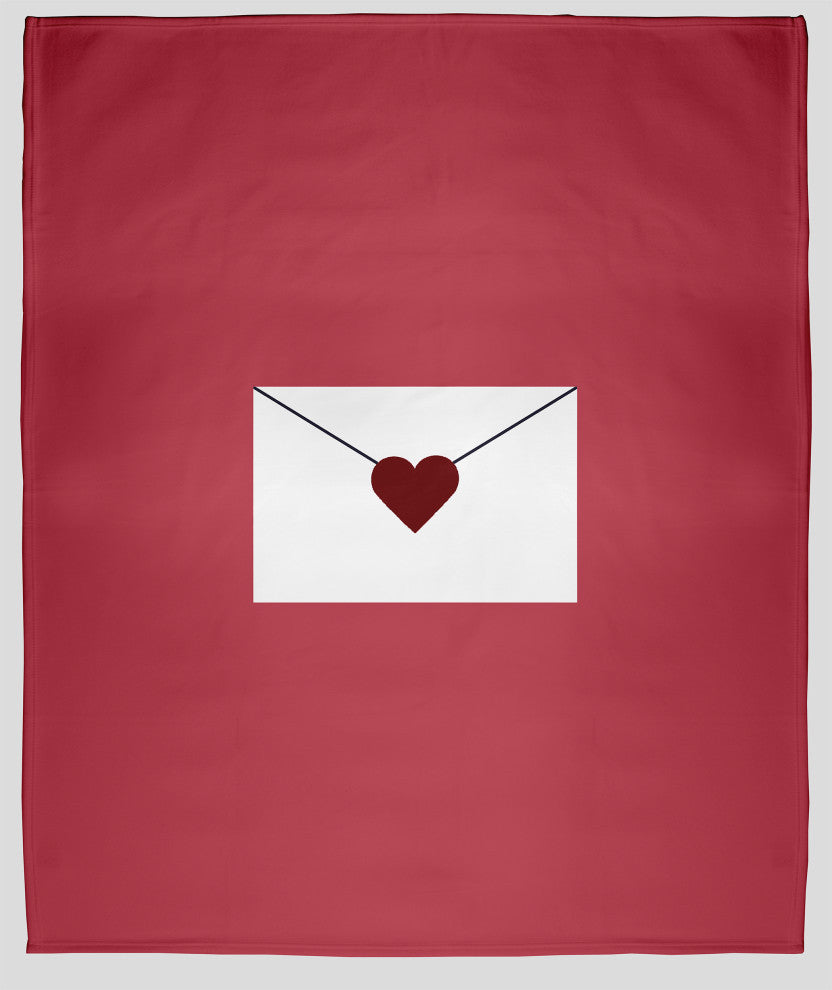 60 x 80 in Love Letter Valentine's Throw Blanket, Maroon