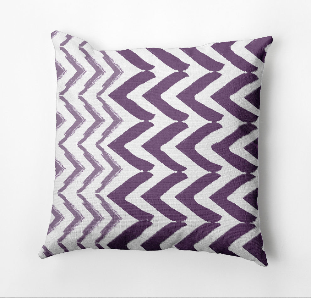 Jagged Graffiti Outdoor Pillow, Purple, 20"x20"