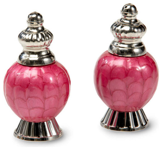 Peony 4" Salt and Pepper Set, Raspberry