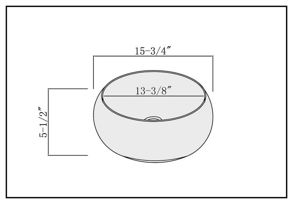 Fine Fixtures White Vitreous China Bulging Round Vessel Sink