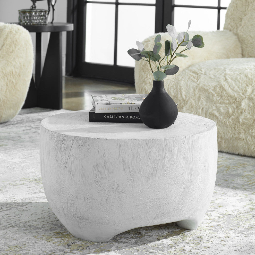 Uttermost 22946 Elevate 24" Diameter Wood Table - Matte White