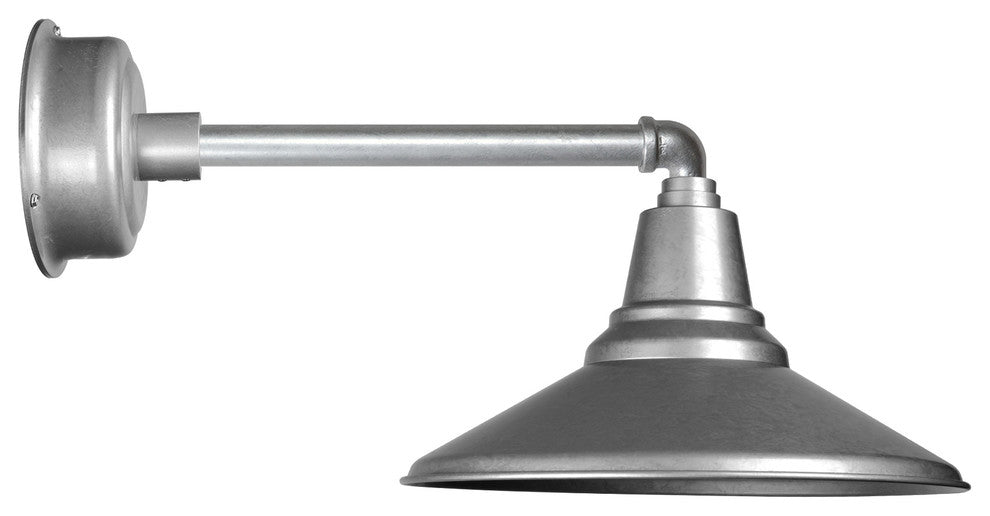 18" Calla LED Barn Light With Metropolitan Arm, Galvanized Silver