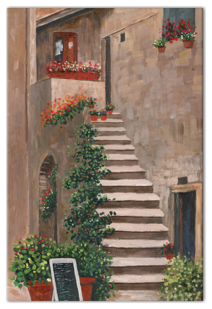 European CafÃ© Steps 16x24 Canvas Wall Art