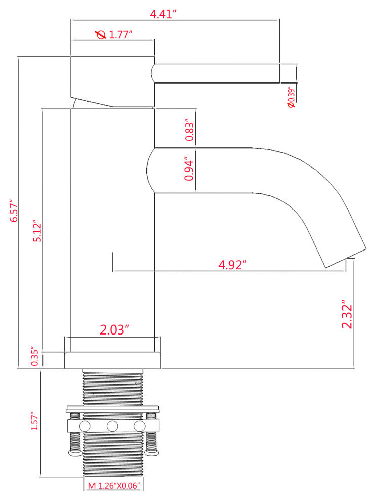 Single Hole Stainless Steel Bathroom Sink Faucet, Brushed Nickel