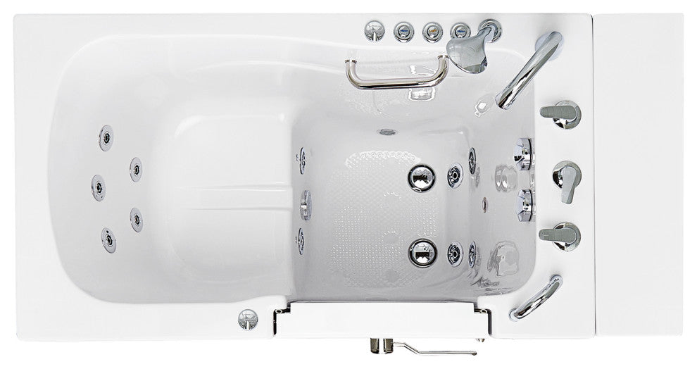 Ella Monaco 32"x52" Acrylic Walk-In-Bathtub, Outswing Door, 5 Piece Faucet
