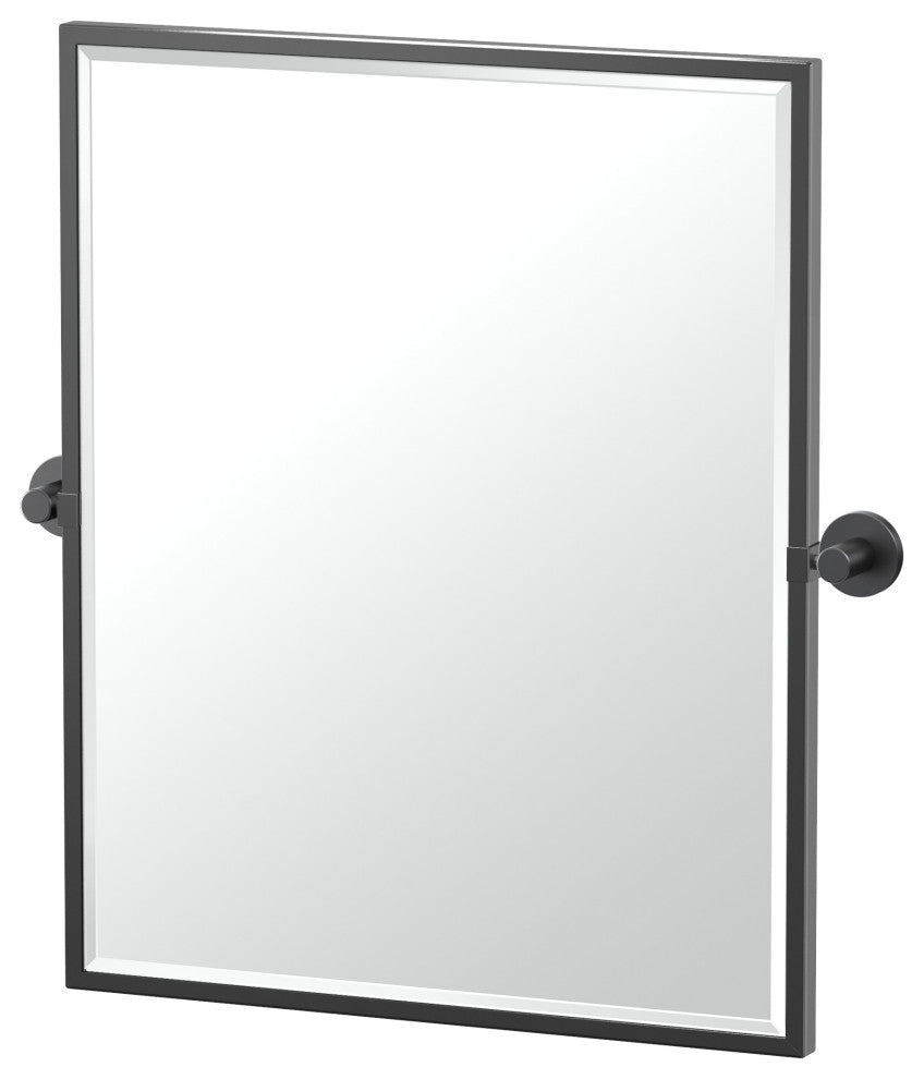 Reveal Framed Rectangle Mirror, Matte Black, 25"