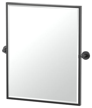 Reveal Framed Rectangle Mirror, Matte Black, 25"