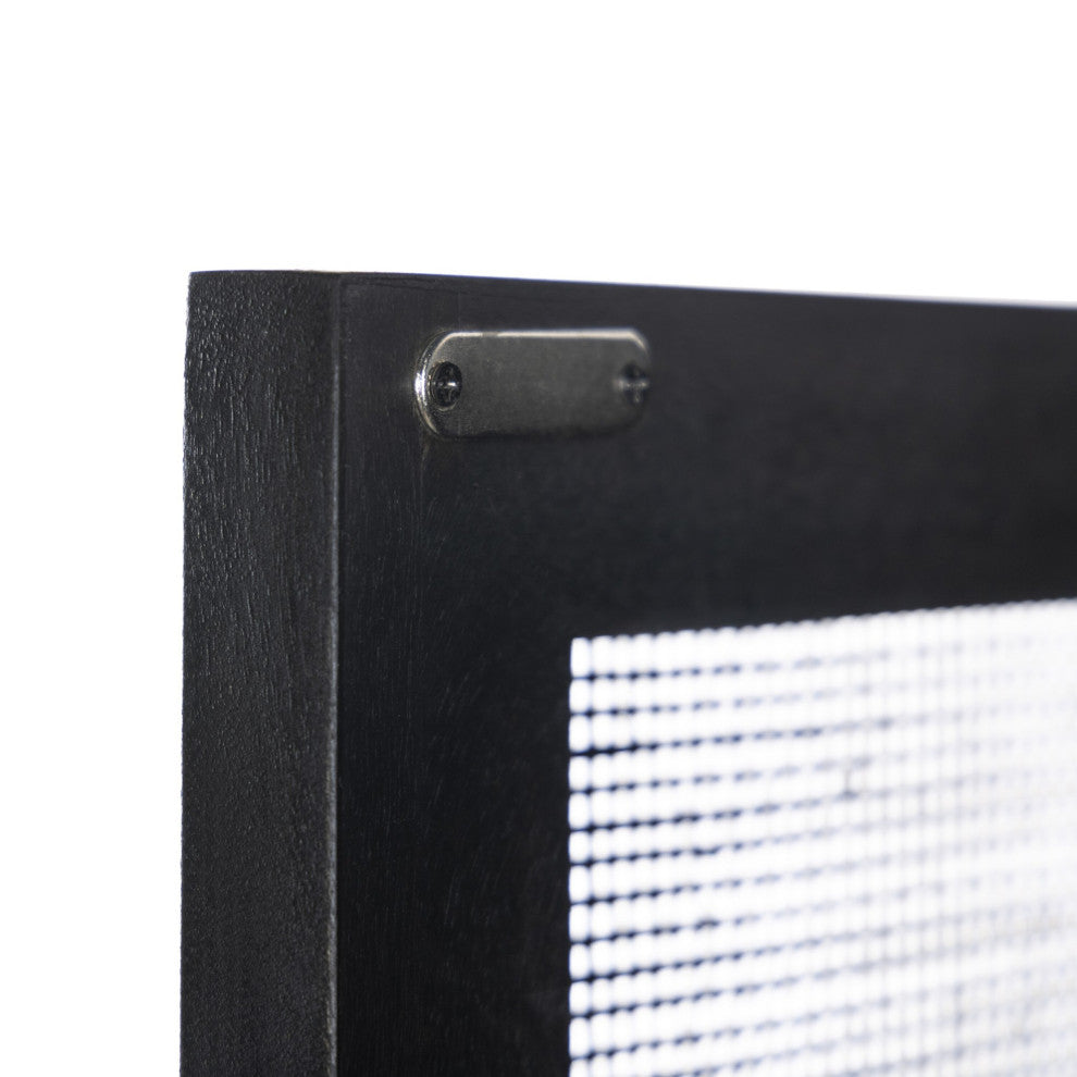 Caprice Narrow Cabinet Black Natural Cane, Black Wash Mango, Gunmetal