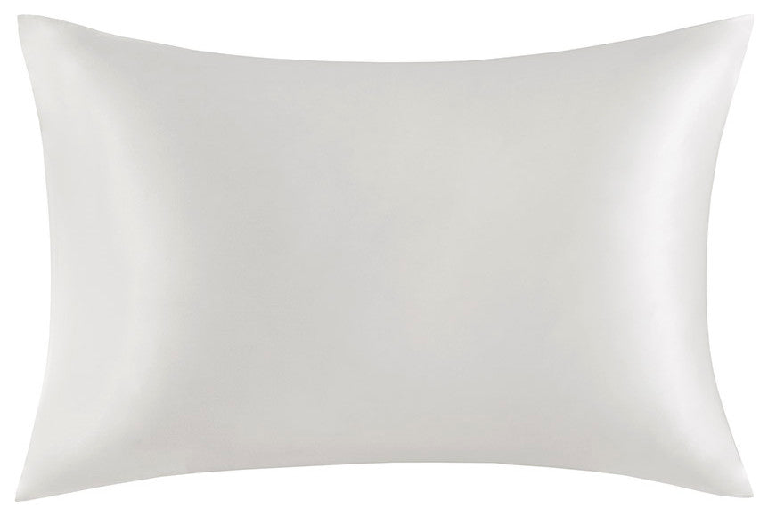 Madison Park Silk 100% Mulberry Single Pillowcase, White