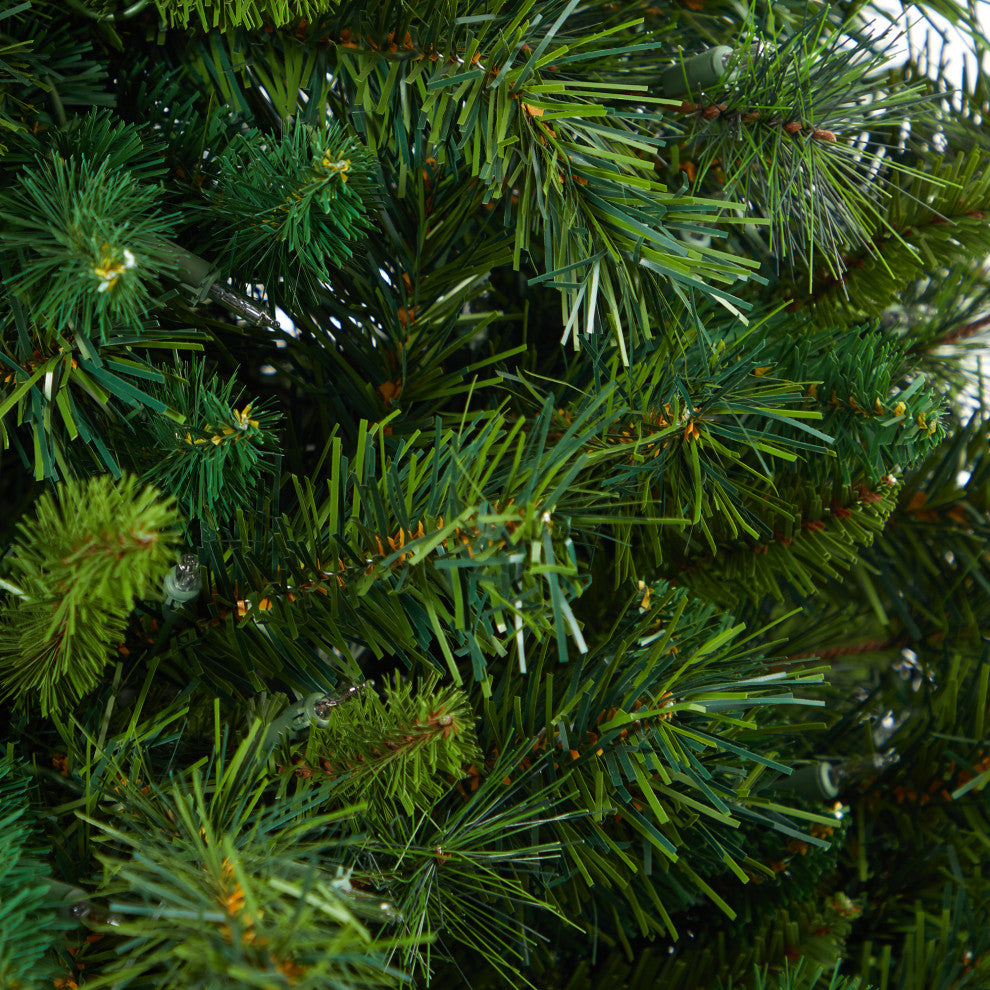 4.5' Wyoming Mixed Pine Faux Xmas Tree W/Lights & Bendable Branches, Planter