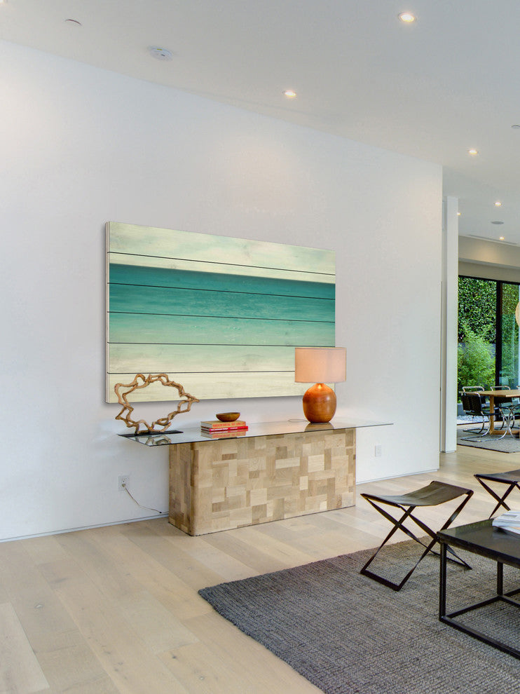 "Wonderful World" Painting Print on White Wood, 60"x40"