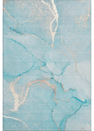 Premium Machine Washable Mayfield AMF510 Teal 3' x 5' Rug