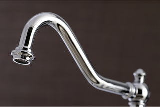 Kingston Brass Bridge Kitchen Faucet With Sprayer, Polished Chrome