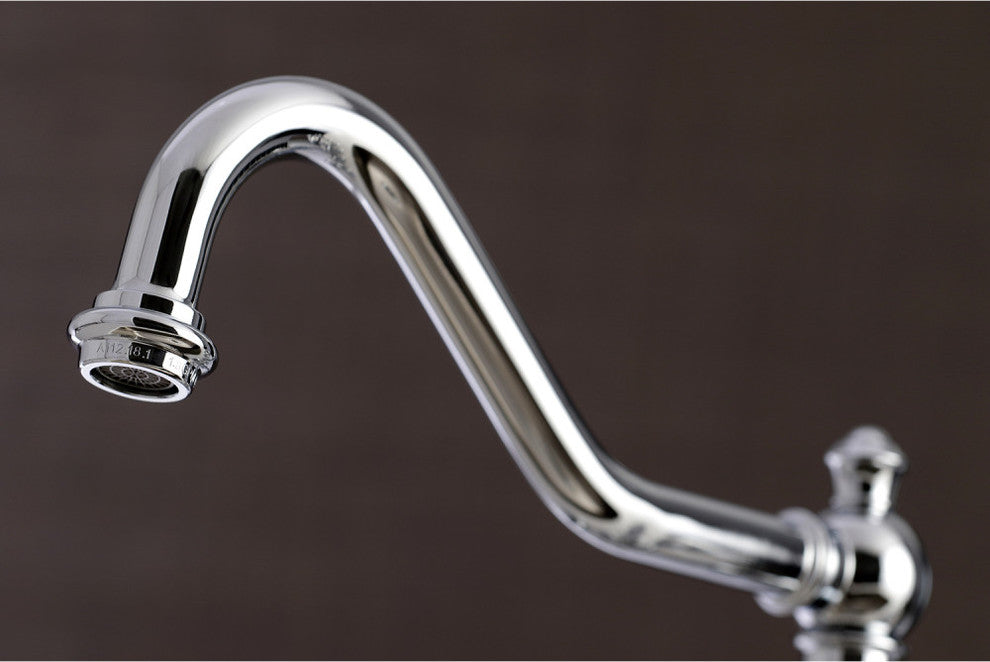 Kingston Brass Bridge Kitchen Faucet With Sprayer, Polished Chrome
