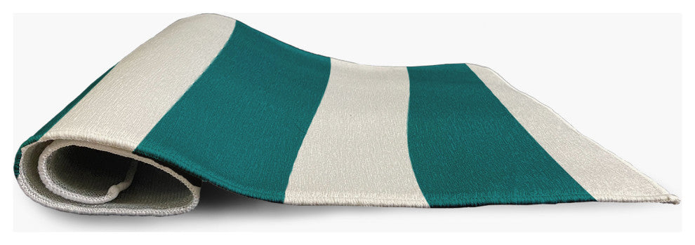 4' x 6' Graduated Stripe Indoor/Outdoor Rug, Ocean Teal
