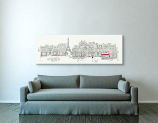 Epic Graffiti "World Cafe II Paris" Giclee Canvas Wall Art, 20"x60"