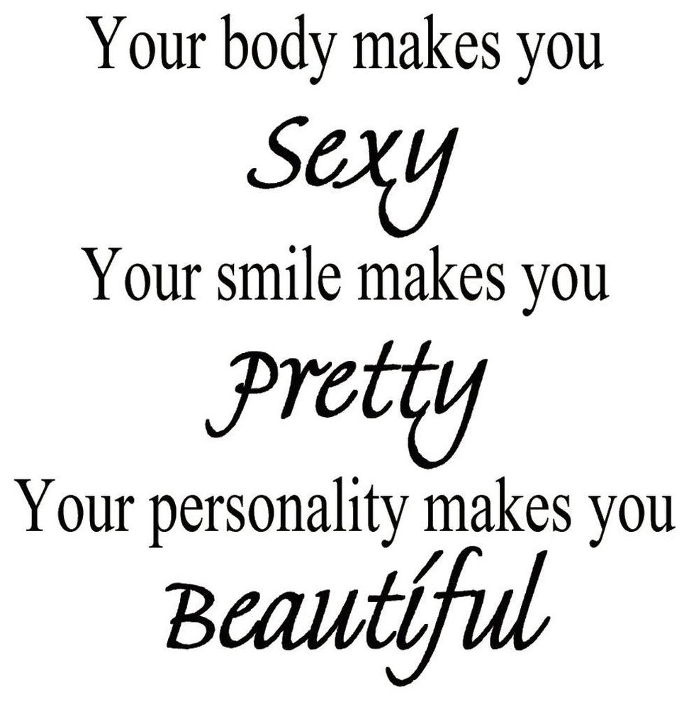 VWAQ Your Smile Makes You Pretty, Vinyl Wall Decals For Bedroom Wall Decor