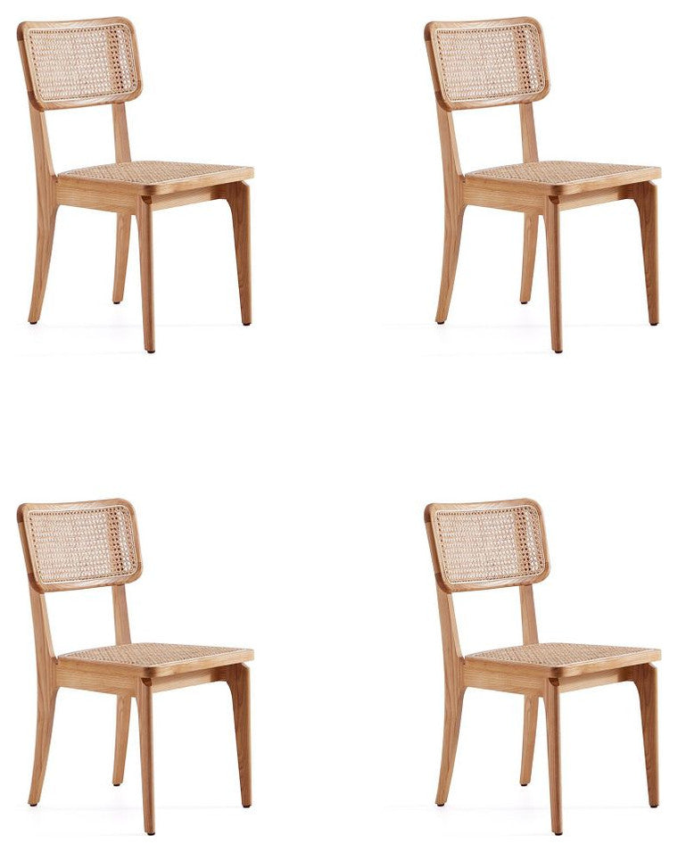 Manhattan Comfort Giverny Dining Chair, Nature, Set of 4