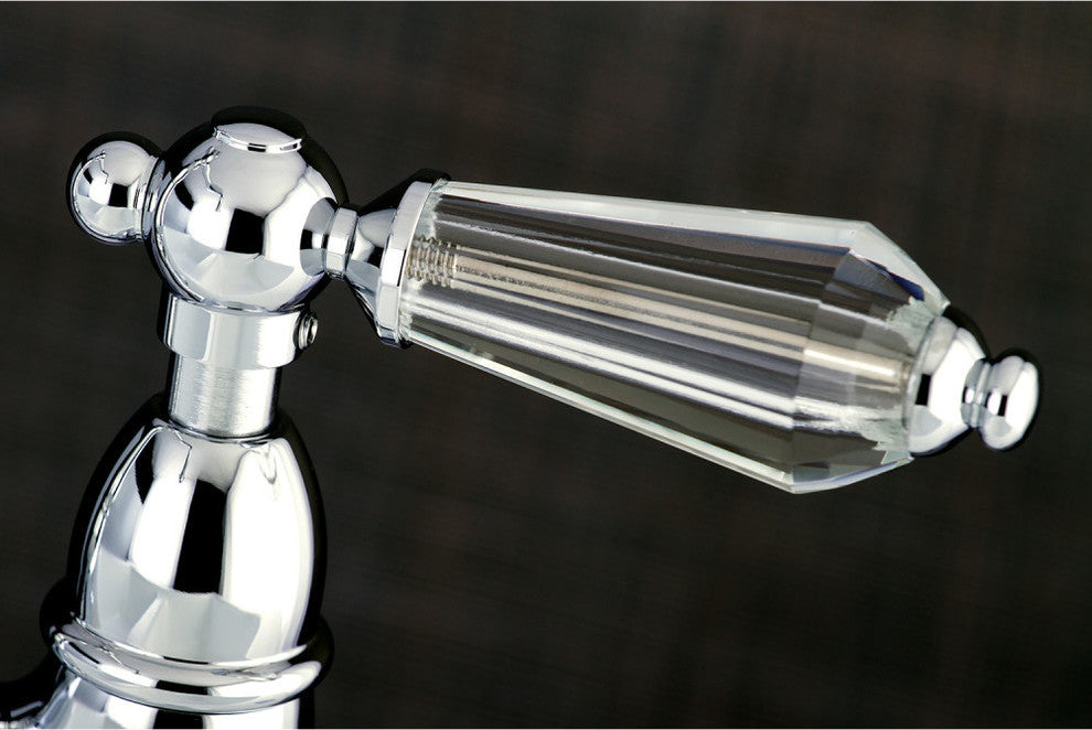 Kingston Brass Bridge Kitchen Faucet With Brass Sprayer, Polished Chrome