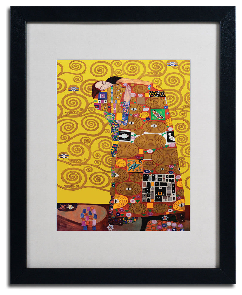 'Fulfillment' Matted Framed Canvas Art by Gustav Klimt