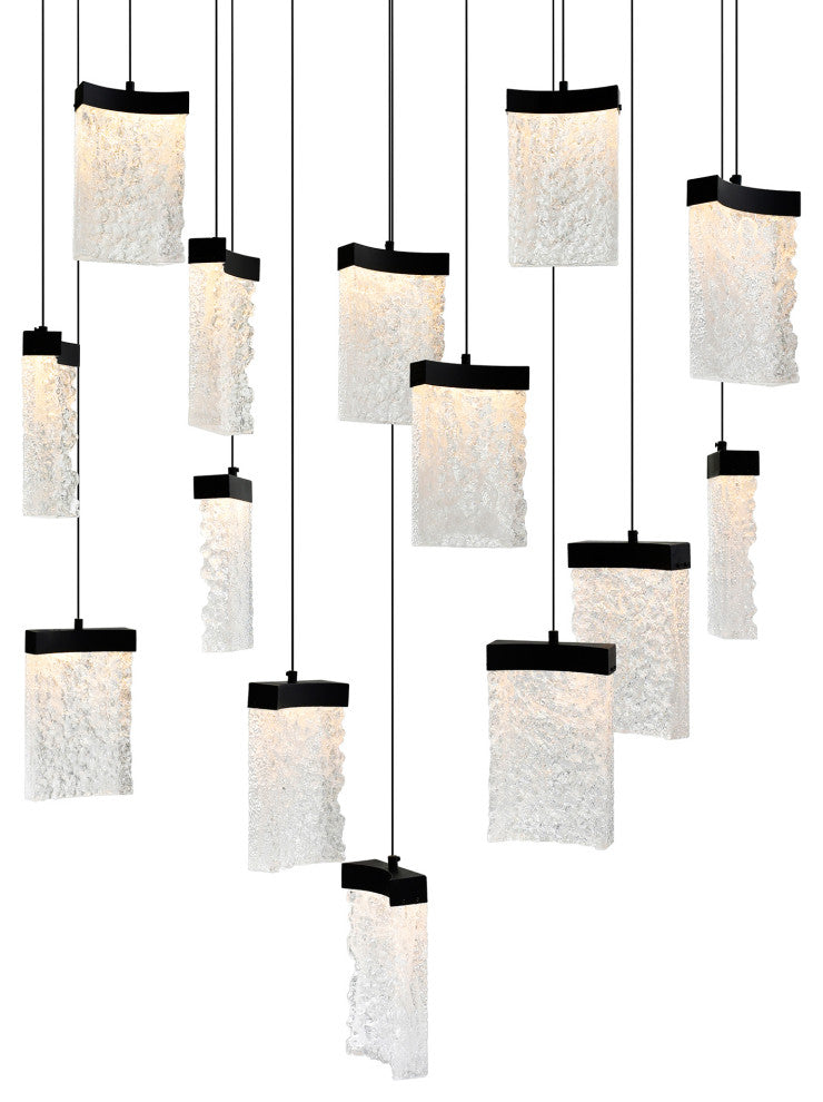 Lava Integrated LED Chandelier, Black