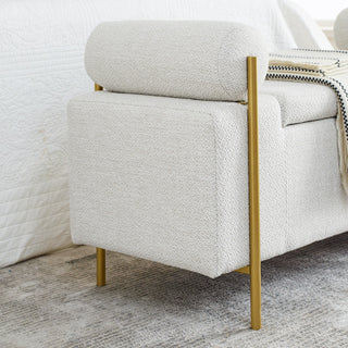 Gewnee Elegant Upholstered Linen Storage Bench