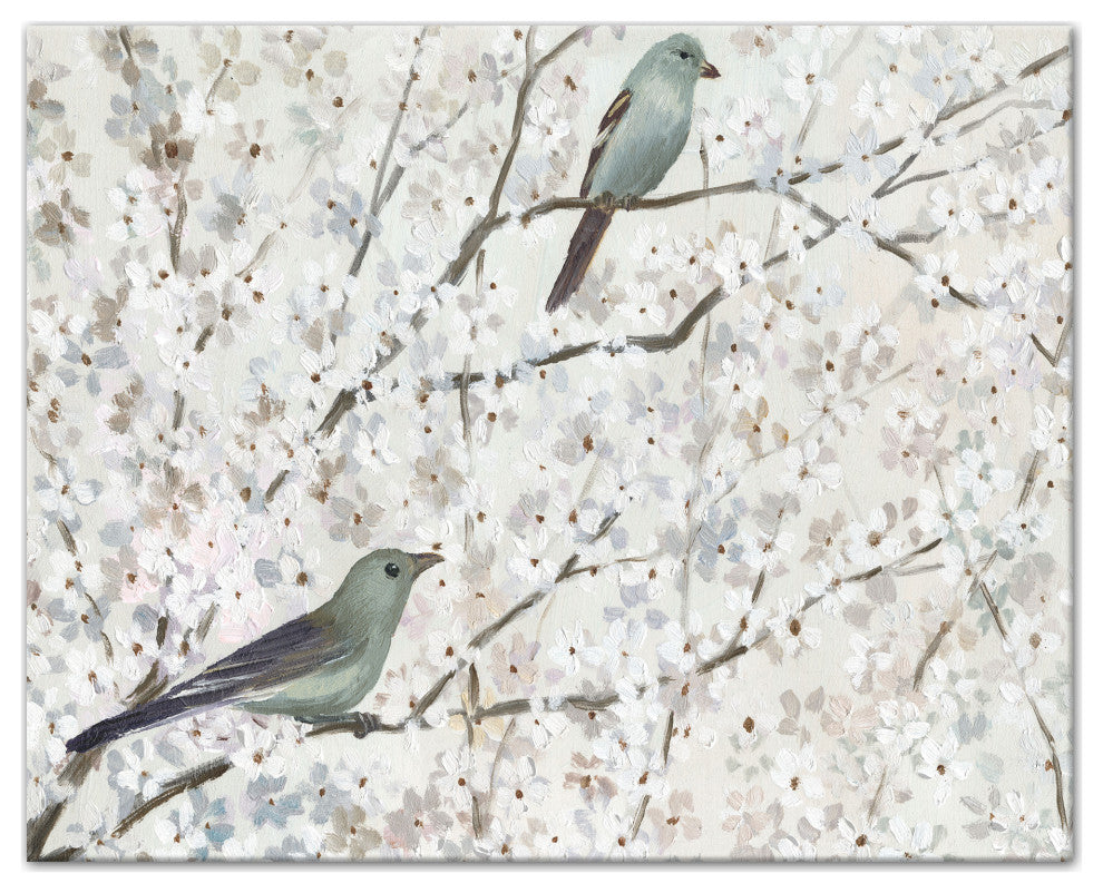 Blossoms Birds 16x20 Canvas Wall Art