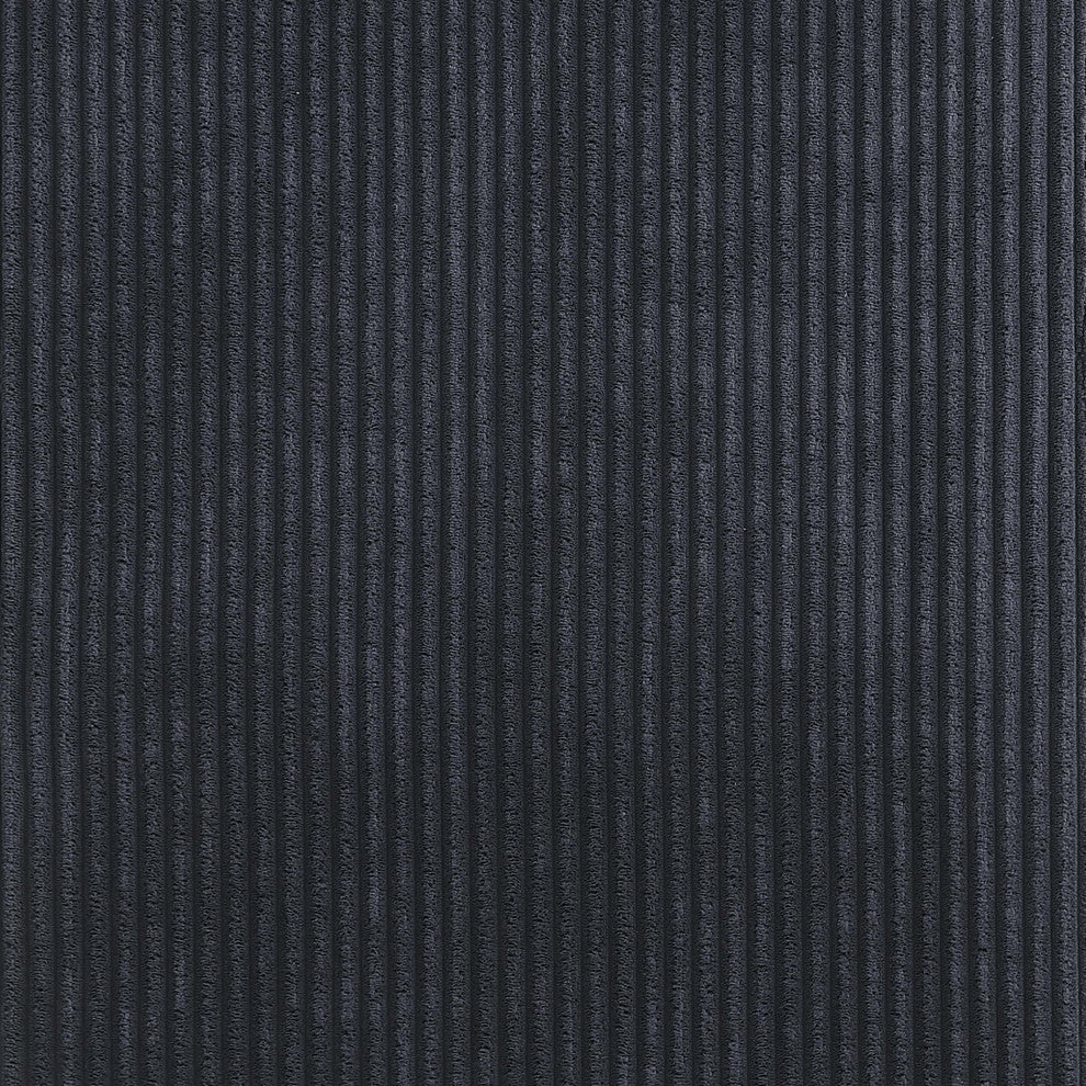 Benson Upholstered Dining Chair, Black, Microsuede Corduroy