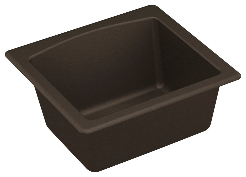 Karran Drop-in or Undermount Quartz 18" Single Bowl Kitchen Sink, Brown